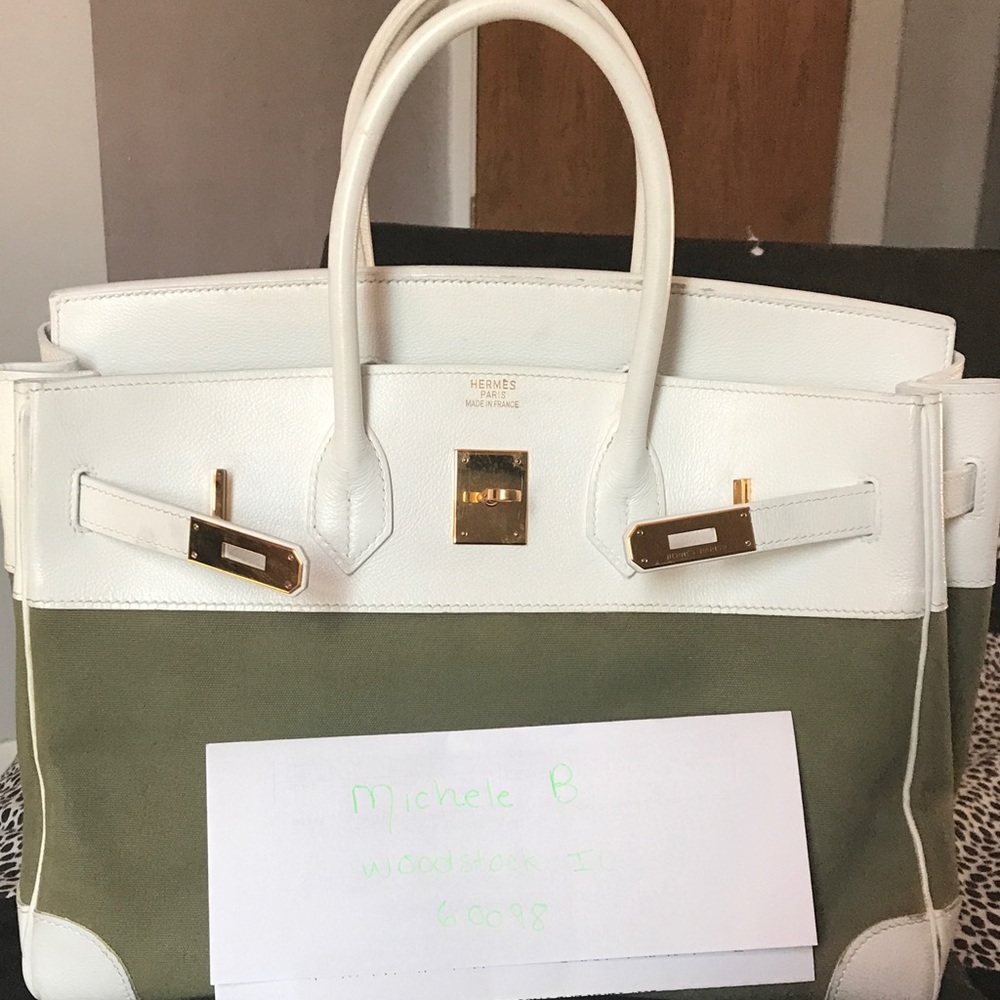 Hermes birkin toile militare